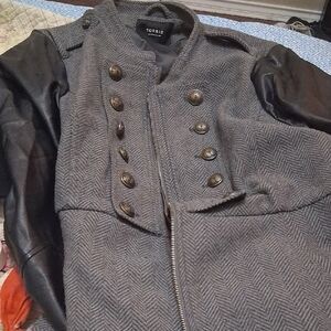 Torrid Charcoal and Black Military Coat